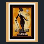 Poster de anúncio de cabo do ouro<br><div class="desc">Vintage e poster para Champanhe Sable de Ouro</div>