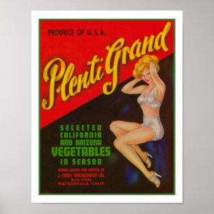 poster de Anúncio Plenti Grand Vegetable da década