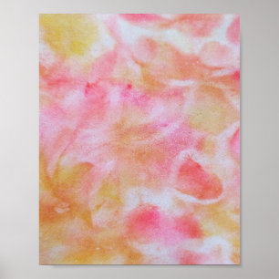 poster de aquarela abstrato amarelo rosa