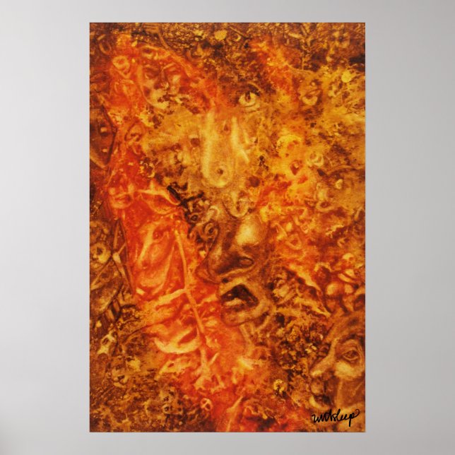 poster de aquarela 'Menagerie of Man' por unASLEEP (Frente)