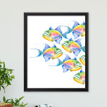 Poster de Aquarelas Coloridas de Praia<br><div class="desc">Adicione um toque vibrante aos seus quartos, banheiros e sala de estar com esta colorida arte costeira, com uma réplica do meu gatilho tropical colorido d'água original pintado à mão. Perfeito para decoração de casa de praia, este trabalho de arte de peixe tropical complementa qualquer cabana à beira-mar. Procurando ideias...</div>