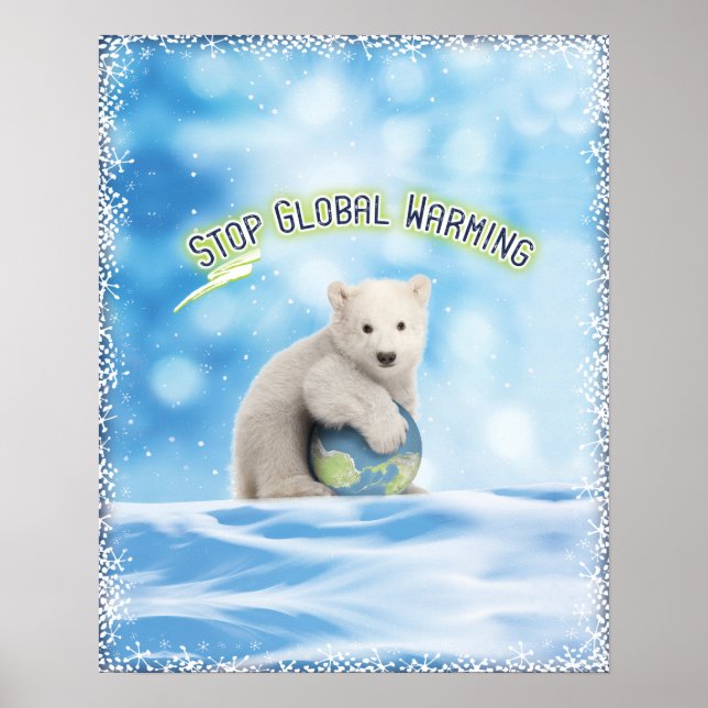 Poster de Aquecimento Global do Urso Polar (Frente)