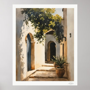 Pôster de Arco de Pátio Ensolarado