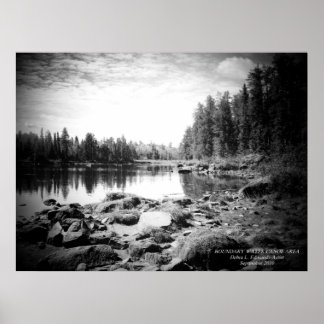 Poster de área de canoa de água limite