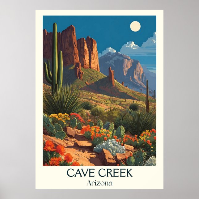Poster de Arizona Cave Creek | Retro S (Frente)