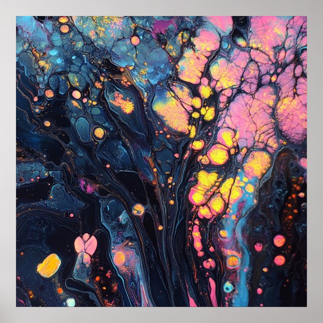 Poster de Arte abstrato Iridescente (Frente)