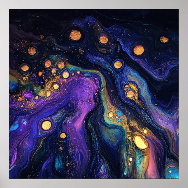 Poster de Arte abstrato Iridescente (Frente)