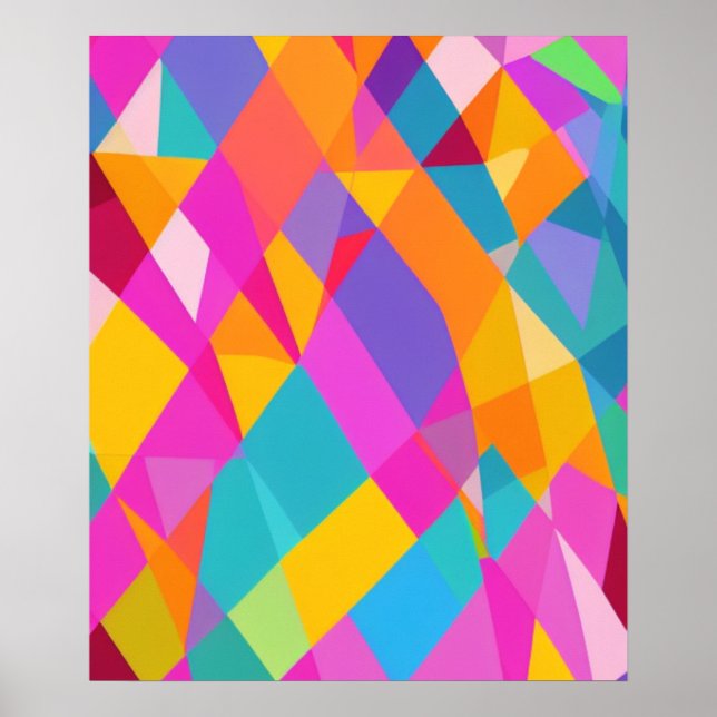 Poster de Arte AI Abstrato Geométrica (Frente)