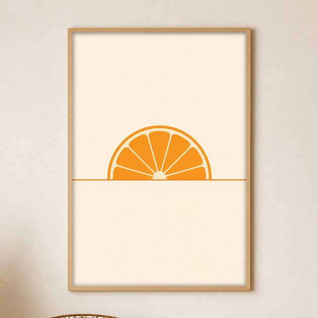 Poster de Arte Boho em Gouache do Sol de Fatia de  (Shown framed for scale. Poster ships unframed; frames are an optional add-on.)