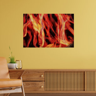 Pôster de Arte Chama Abstrata Fogo Olhar Quente
