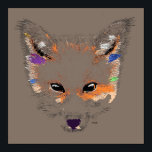 Poster de Arte cinza da Fox<br><div class="desc">apresenta a impressão da pintura de pop art "Cinza Fox Pop Art" pela artista escocesa MWright.</div>