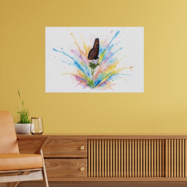 Pôster de Arte com Borboleta Rainha (Sala de Estar 2)