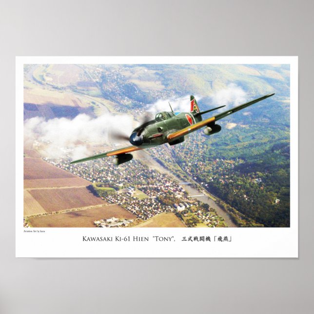 Poster de Arte da Aviação "Kawasaki Ki-61 Tony" (Frente)
