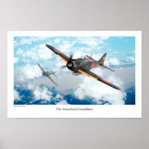 Poster de Arte da Aviação "Mitsubishi A6M Zero"