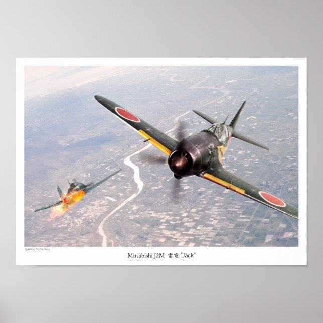 Poster de Arte da Aviação "Mitsubishi J2M 雷 "Jack" (Frente)