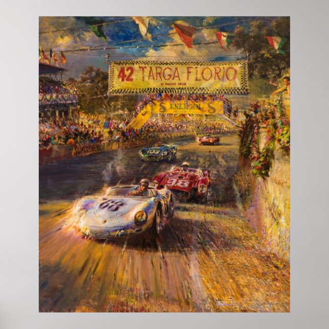 Poster de Arte da Corrida da Itália (Frente)