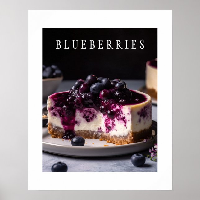 Poster de Arte da Cozinha Blueberry (Frente)