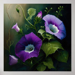 Pôster de Arte da Flor de Ipomoea Purpurea