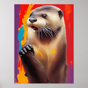 Pôster de Arte da Lontra Orando - Impressão Person