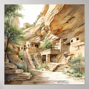 Poster de Arte de Aquarela do Parque Nacional Mesa