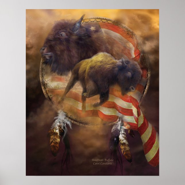Poster de Arte de Buffalo Americano/Impressão (Frente)