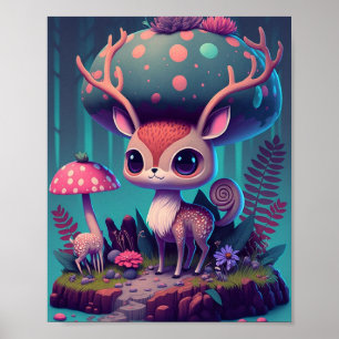 Poster de Arte de Cachorro Deer Fantasy