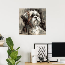 Pôster de Arte de Cachorro Shih Tzu
