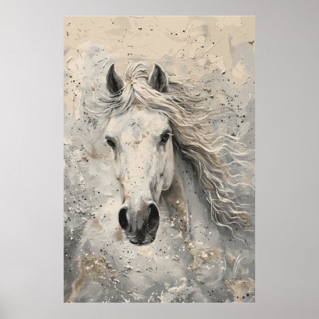 Poster de Arte de Cavalo Branco (Frente)
