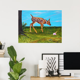 Pôster de Arte de Cervo "Surpresa de Sorvete"