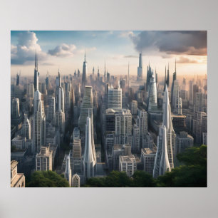 Poster de Arte de Cidade Futurística