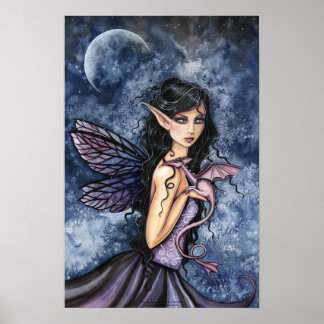 Poster de Arte de Fada de Dragão Gótico por Molly