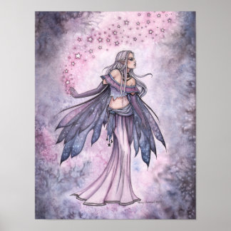 Poster de Arte de Fada Roxa Capturada do Céu