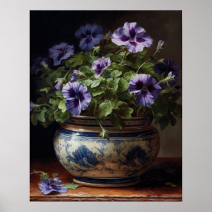 Pôster de Arte de Flores de Petúnia Roxa