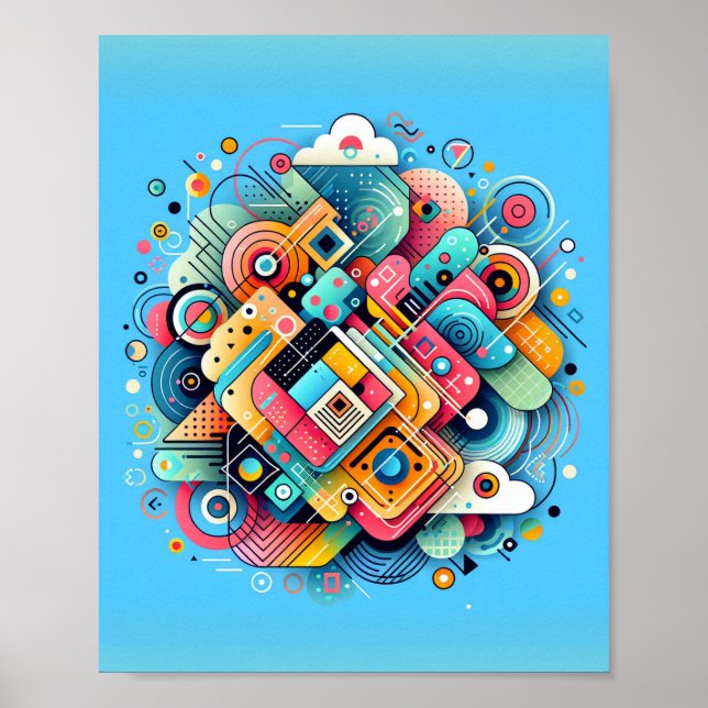 Pôster de Arte de Formas Abstratas (Frente)
