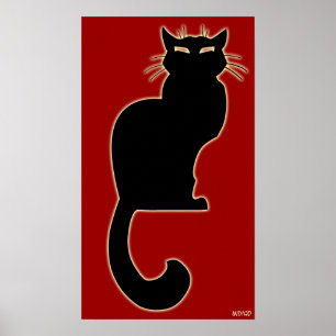 Pôster de Arte de Gato Gato Vermelho Amante de Gat