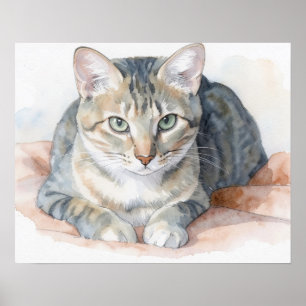 Pôster de Arte de Gato Listrado