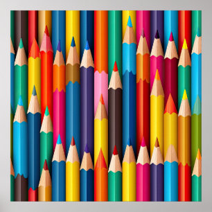 Poster de Arte de Lápis Colorido