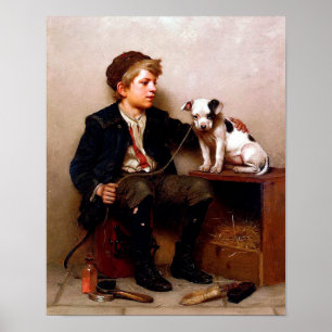 Poster de Arte de Menino e Cão