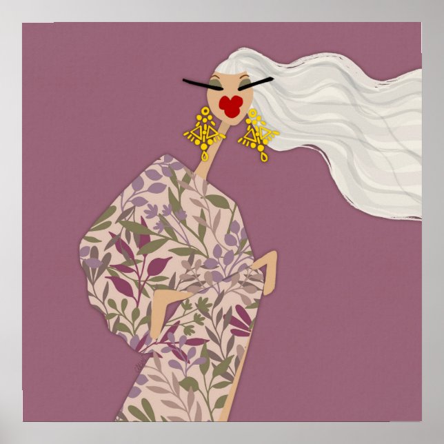 Poster de Arte de Moda Glamour com Estilo Deslumbr (Frente)