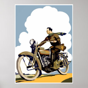 Poster de Arte de Motocicleta Retro