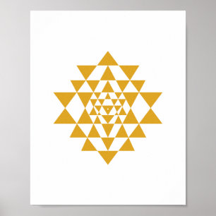 Poster de Arte de Muro de Geometria Sagrada Amarel