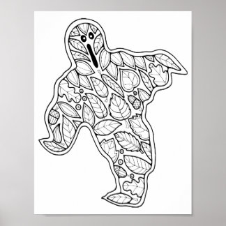 Poster de Arte de Página de Coloração do Fantasma 