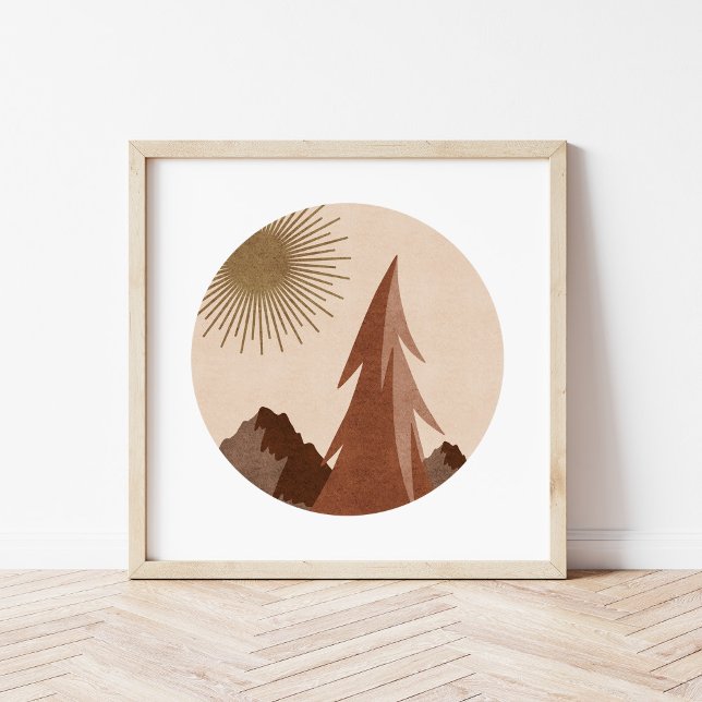 Poster de Arte de Paisagem de Montanha Boho Minima (Criador carregado)