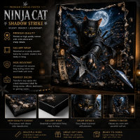 Poster de Arte de Parede 3D Pop-Up Ninja Cat