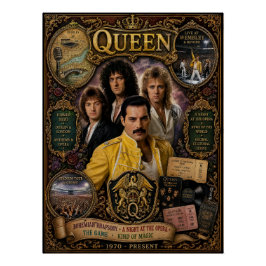 Pôster de Arte de Parede da Banda Queen Vintage Fr
