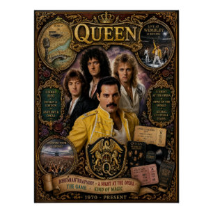 Pôster de Arte de Parede da Banda Queen Vintage Fr