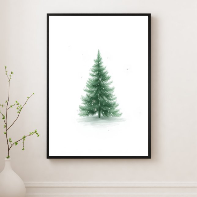 Pôster de Arte de Parede de Árvore de Natal Alegre (Criador carregado)