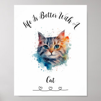 Poster de Arte de Parede de Cat Tabby Personalizad