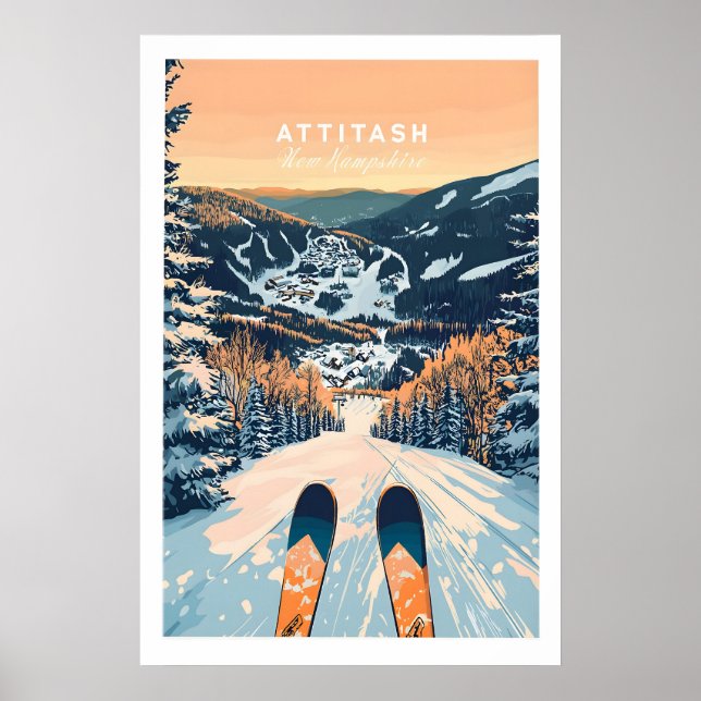 Pôster de Arte de Parede de Esqui Attitash 1 (Frente)