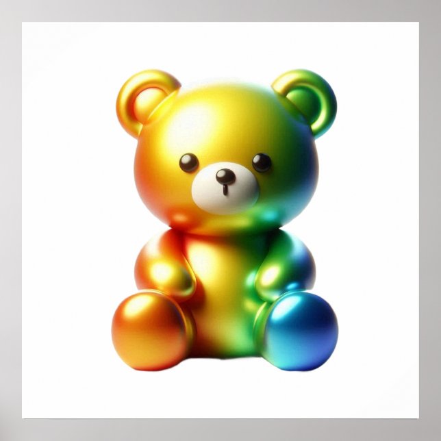 Pôster de Arte de Parede de Urso Bonito para Quart (Frente)